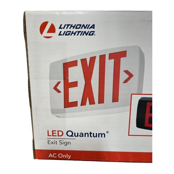 Lithonia Lighting LED Quantum Exit Sign Black Housing Direct Wire 427497 NEW - Picture 4 of 6